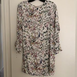 Long sleeve dress with birds